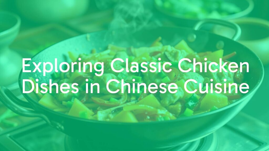 Aromatic Chinese chicken dishes, vibrant stir-fry in a wok with colorful vegetables and spices, steam rising, traditional Chinese kitchen setting, warm lighting, realistic.