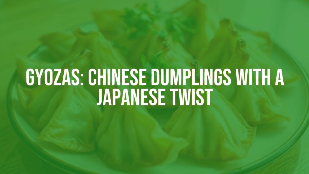 A plate of golden-brown gyozas, crispy on one side, arranged neatly with steam rising, vibrant green garnish, warm light, Japanese culinary style.