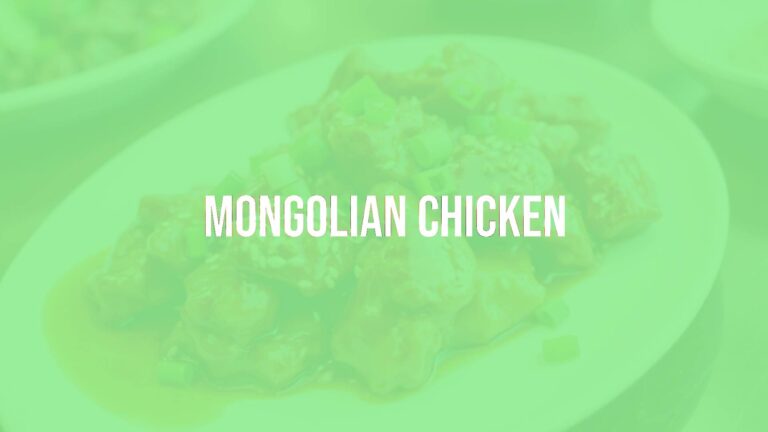 Crispy Mongolian chicken in a glossy sweet and salty sauce, garnished with green onions and sesame seeds, served on a white plate, restaurant-style, photorealistic.